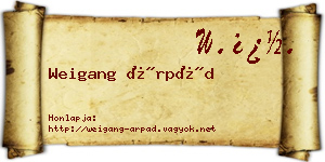 Weigang Árpád névjegykártya
